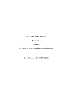 The Word Conundrum Joke Booklet - Cinema