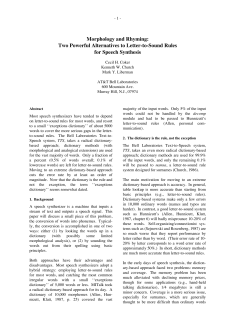 Morphology and Rhyming: Two Powerful