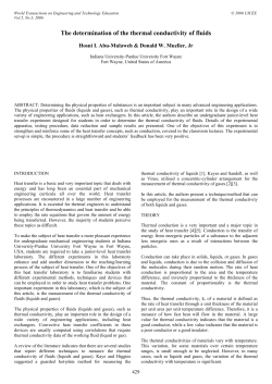 The determination of the thermal conductivity of fluids