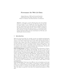 Provenance for Web 2.0 Data