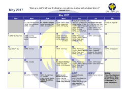 to MAY 2017 PCA Calendar
