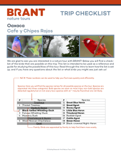 Checklist - BRANT Tours