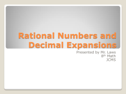 Rational Numbers and Decimal Expansions
