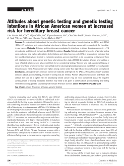 Attitudes about genetic testing and genetic testing