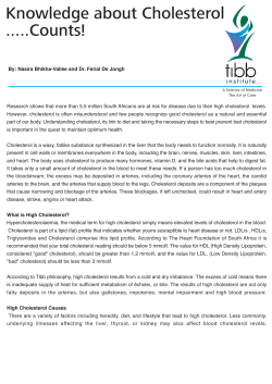 Knowledge about Cholesterol...counts