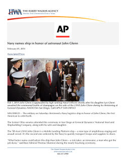 Navy names ship in honor of astronaut John Glenn
