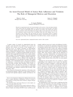 An Actor-Focused Model of Justice Rule Adherence and