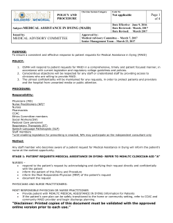 Page 1 of 4 Subject:MEDICAL ASSISTANCE IN DYING (MAID