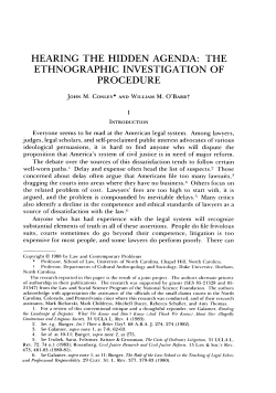 Hearing the Hidden Agenda: The Ethnographic Investigation of