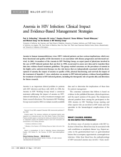 Anemia in HIV Infection: Clinical Impact and Evidence