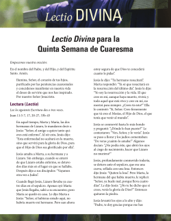 Lectio Divina para la Quinta Semana de Cuaresma