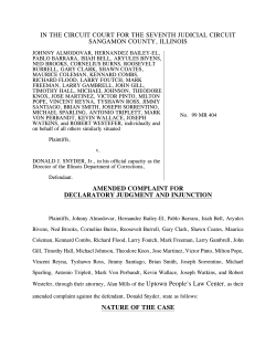 Amended Complaint for Declaratory Judgment and Injunction