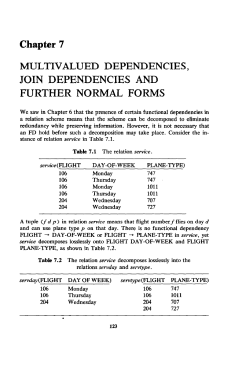 Multivalued Dependencies, Join Dependencies and Further Normal