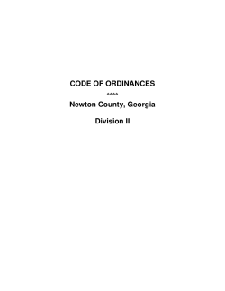 CODE OF ORDINANCES Newton County, Georgia Division II