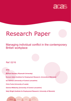 Managing individual conflict in the contemporary British