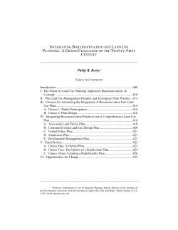 Integrating Bioconservation and Land Use Planning