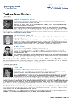 Taskforce Board Members - Australian Churches Refugee Taskforce