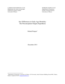 Sex Differences in Early-Age Mortality