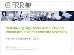 Determining Significant Accounts and Disclosures