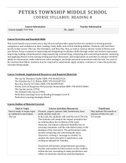 8th Grade Reading - Peters Township School District