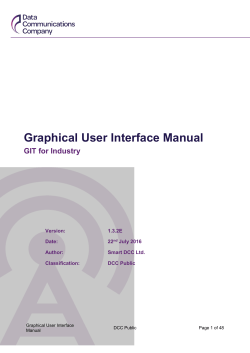 Graphical User Interface Manual