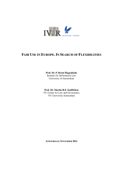 fair use in europe. in search of flexibilities