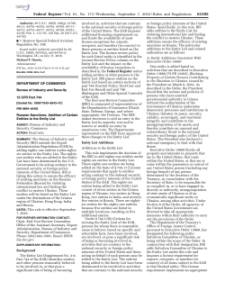 Federal Register/Vol. 81, No. 173/Wednesday, September 7