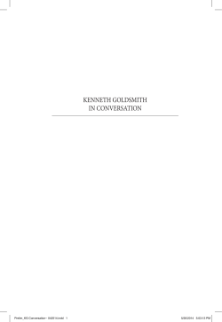 kenneth goldsmith in conversation