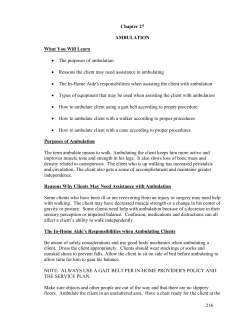 Chapter 27 AMBULATION What You Will Learn