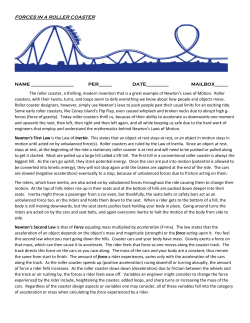 FORCES IN A ROLLER COASTER