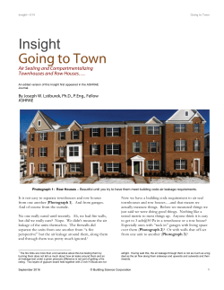 Insight Going to Town - Building Science Corporation