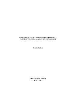 INTELLIGENCE AND INFORMATION SUPERIORITY IN THE