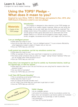 Using the TOPS&reg; Pledge &ndash; What does it mean to