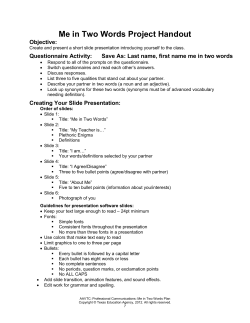 Me in Two Words Project Handout