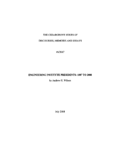 ENGINEERING INSTITUTE PRESIDENTS: 1887 TO 2008