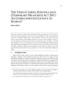 the video camera surveillance (temporary measures) act 2011