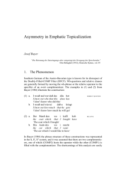 Asymmetry in Emphatic Topicalization