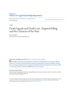 Death Squads and Death Lists: Targeted Killing and the Character