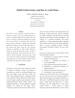 Pitfalls in Data Fusion Systems - International Society of Information