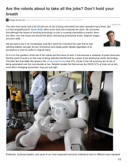 Are the robots about to take all the jobs? Don`t hold your breath