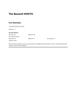 The Beowulf HOWTO - The Linux Documentation Project