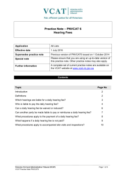 Practice Note PNVCAT6