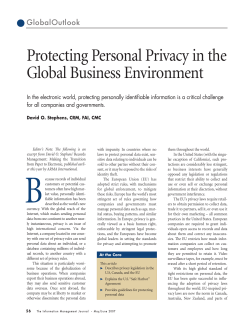 Protecting Personal Privacy in the Global Business Environment
