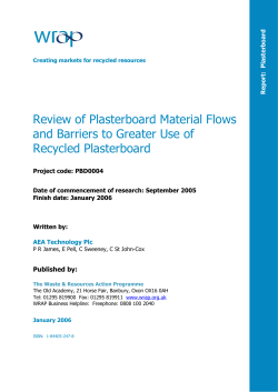 Review of Plasterboard Material Flows and Barriers to