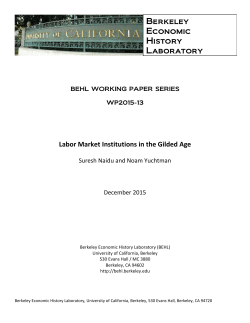 Labor Market Institutions in the Gilded Age