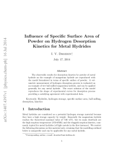 Influence of Specific Surface Area of Powder on