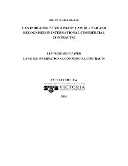 can indigenous customary law be used and recognised in