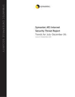 S YMANTE C ENTERPRISE SE CURIT Y Symantec APJ Internet