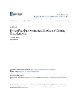 Private Flashbulb Memories - Digital Commons @ Butler University