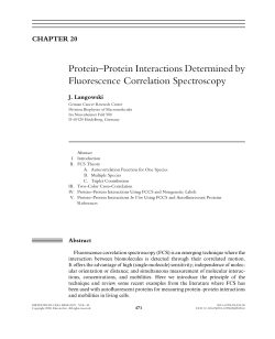 Protein&ndash;Protein Interactions Determined by Fluorescence